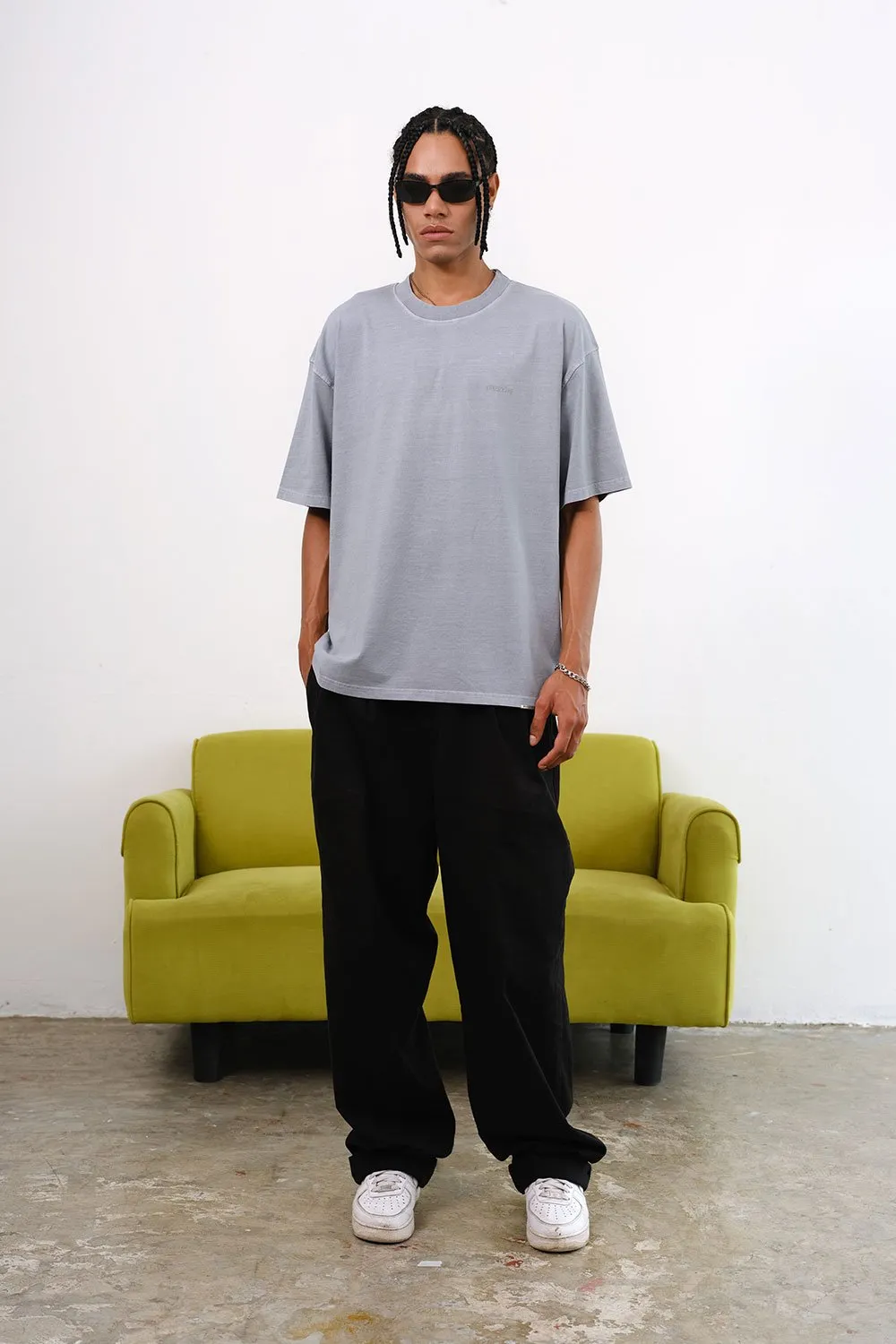 Dusty Blue Signature Heavyweight Faded T-shirt