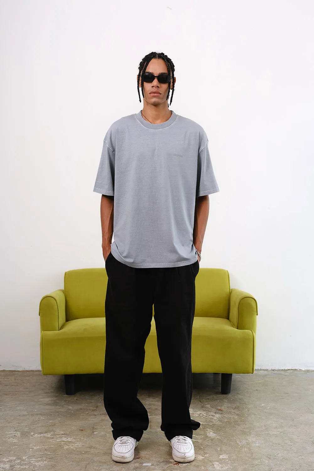 Dusty Blue Signature Heavyweight Faded T-shirt
