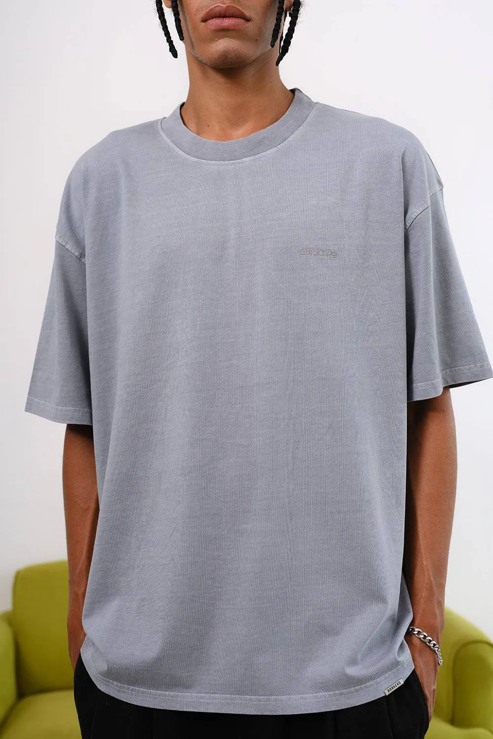 Dusty Blue Signature Heavyweight Faded T-shirt