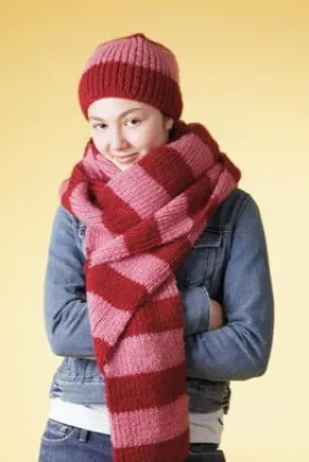 Machine Knit Bold Strip Scarf Pattern (Machine)
